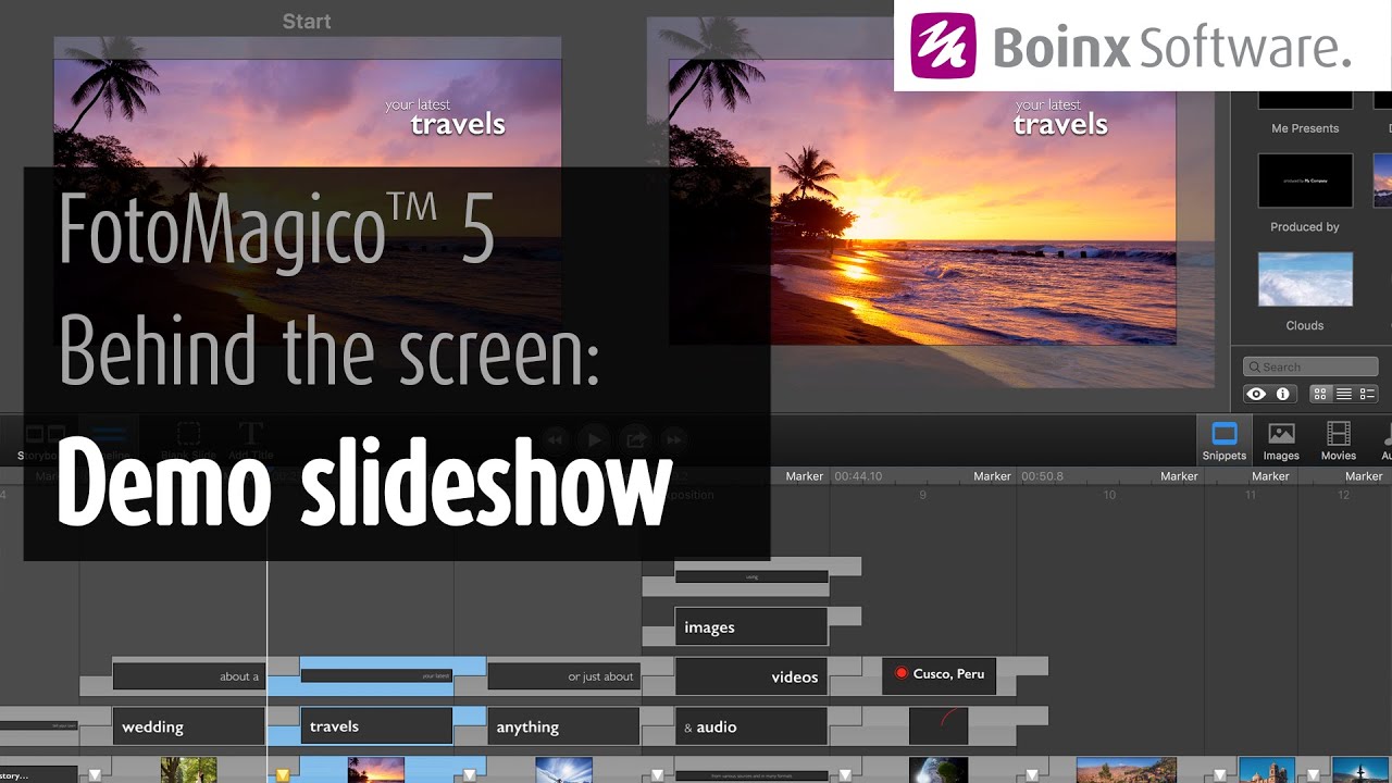 FotoMagico&trade; 5 Behind the screen: Demo slideshow