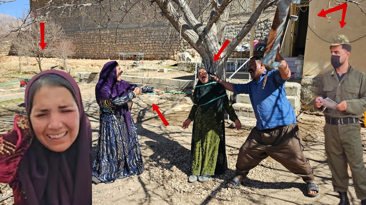 Tying the first wife to a tree and fighting against her with the second wife to search for shokofe