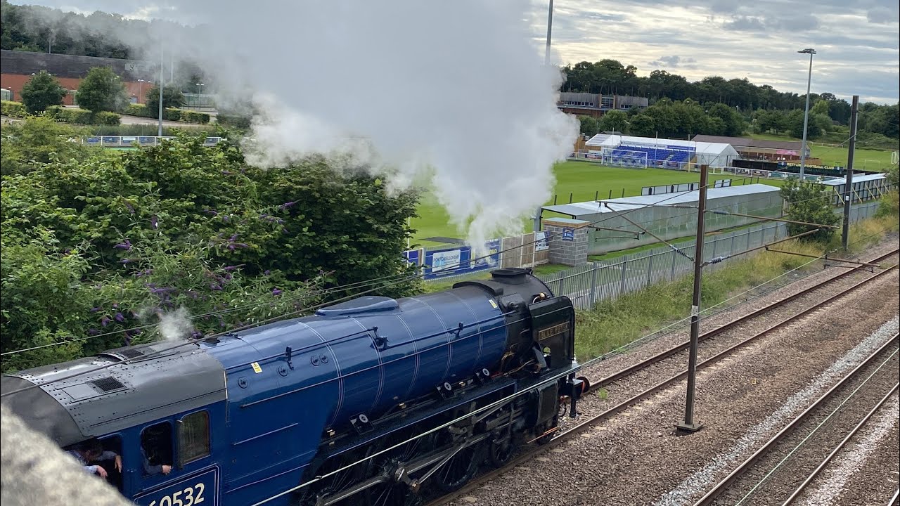 60532 “Blue Peter” departure 18:10 Babworth bridge, Retford 1Z32 13/7/2024