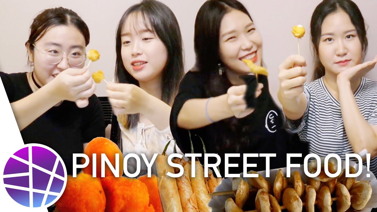 KOREANS TRY FILIPINO STREET FOOD! | EL's Planet