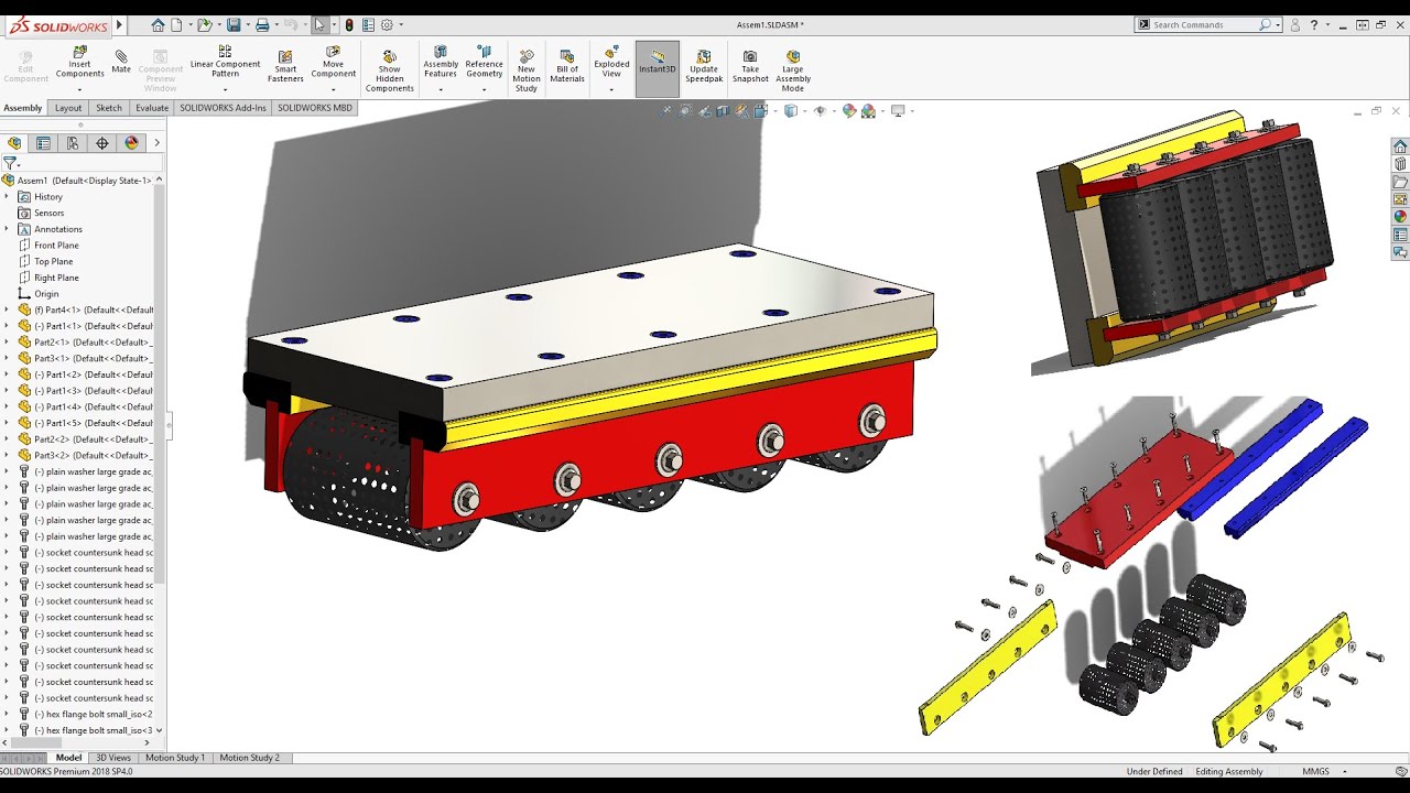 Учебник SolidWorks 2020! Упражнение по сборке №2! Учитесь дома :D