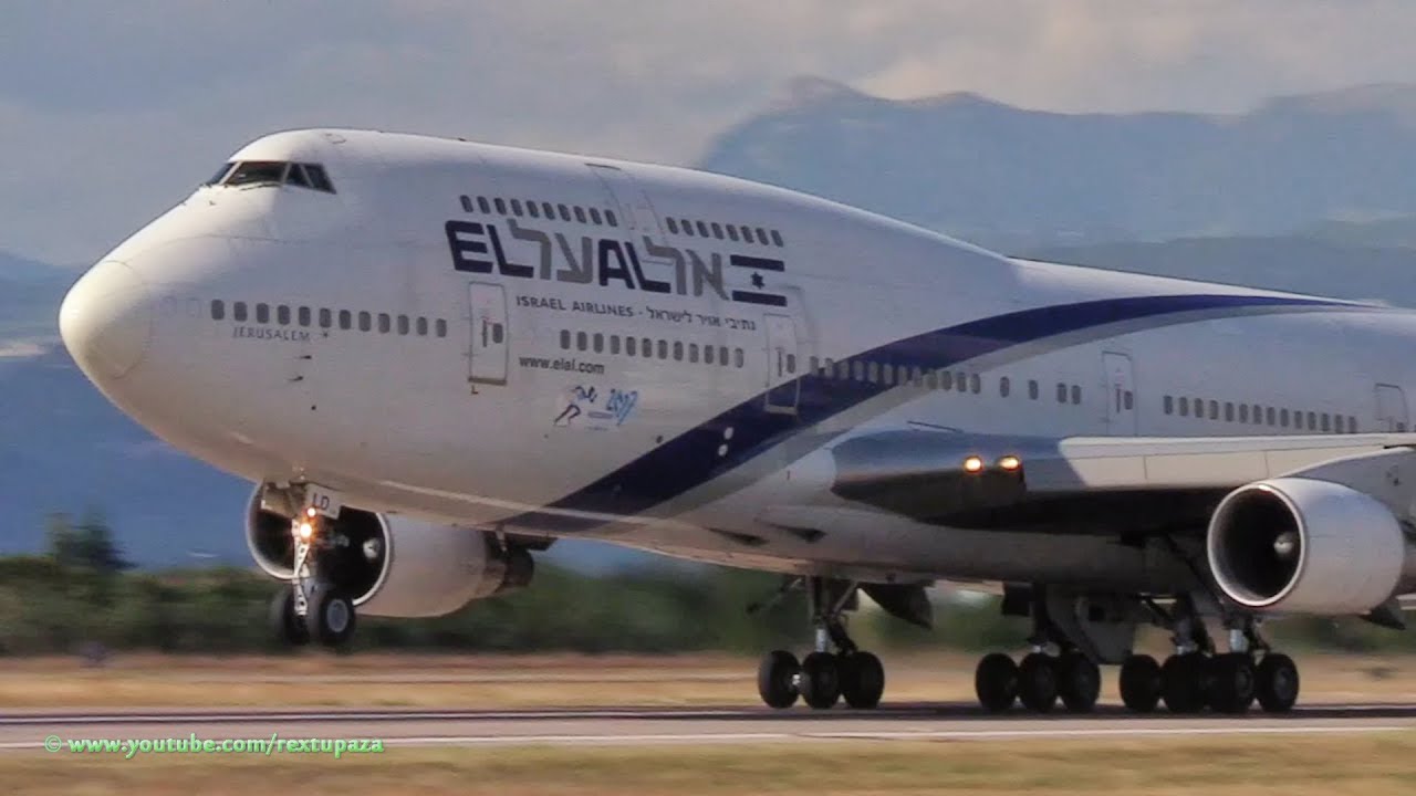 El Al Boeing 744 Landing & Takeoff @ Verona V.Catullo Airport LIPX