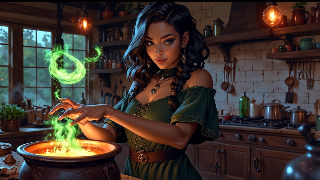 🔮WITCH AMBIENCE : Kai Spooky Witch Sounds for Halloween Relaxation (pestle, whispers, inaudible)