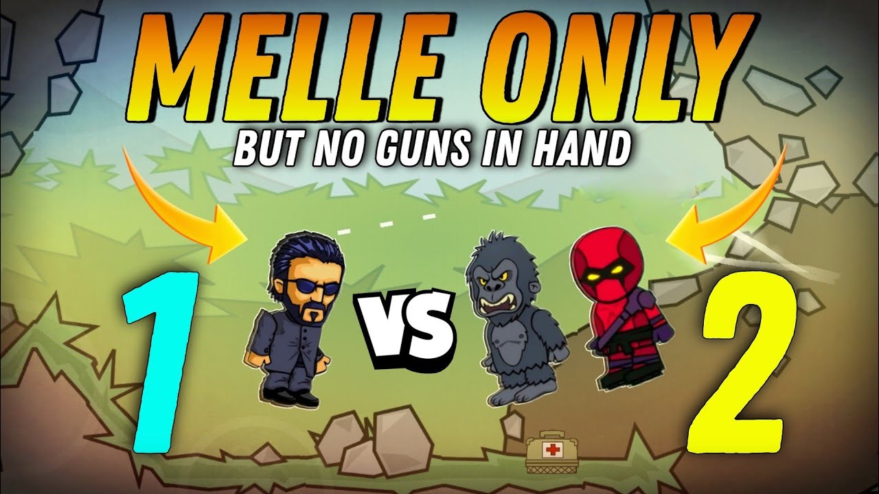 MINI MILITIA MELLE ONLY BUT NO GUNS IN HAND 1 VS 2 😱 EPIC GAMEPLAY