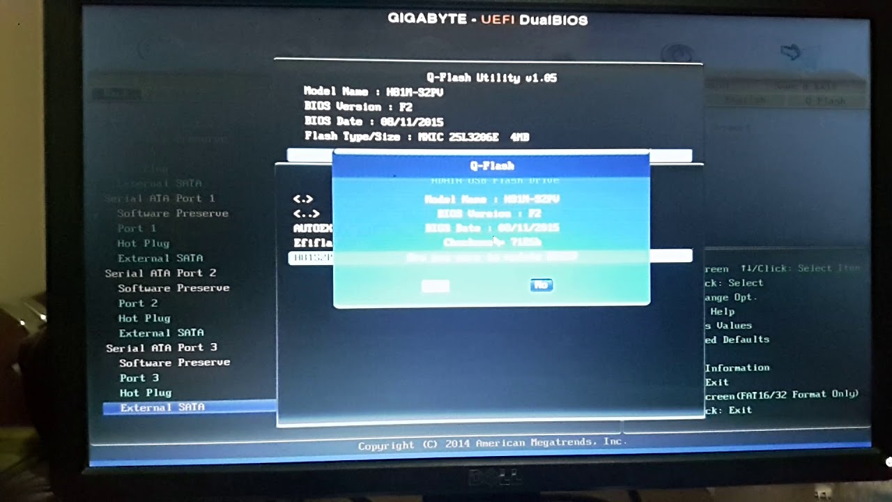 Gigabyte H81M-S2PV BIOS update Progress