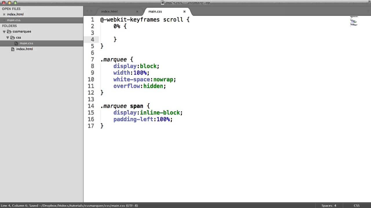 Pure CSS Scrolling Marquee