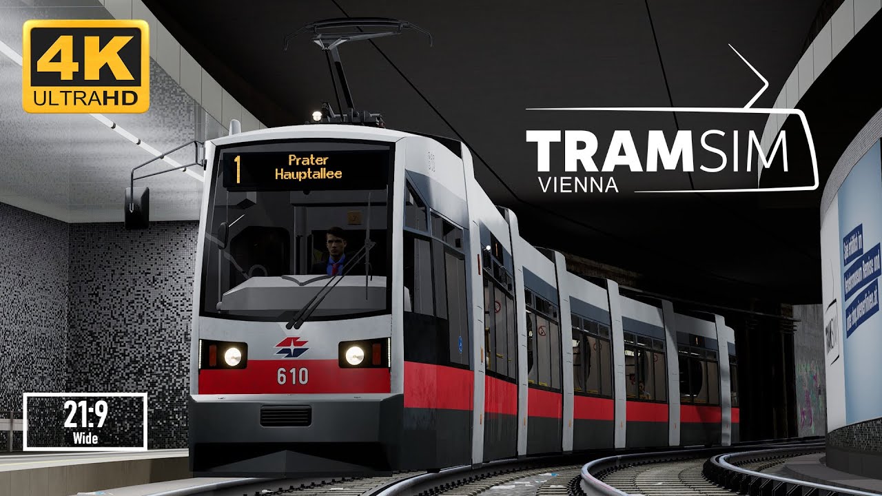 TramSim Vienna - ULF Type B - Scenario: Switch Malfunction - Route 1 - To Prater Hauptallee