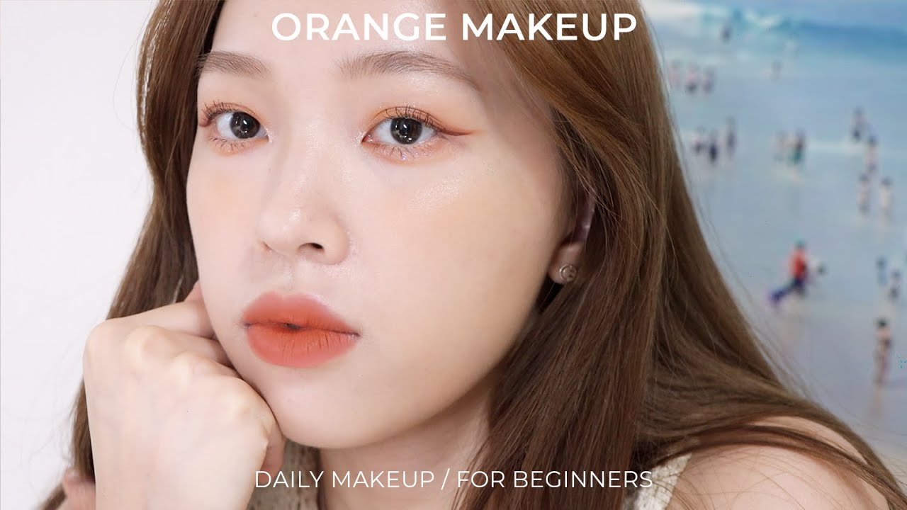 SUB)新手/學生必看! 全臉開架橘子汽水妝🍊化妝技巧大補帖 Orange Daily Makeup  | heyitsmindy