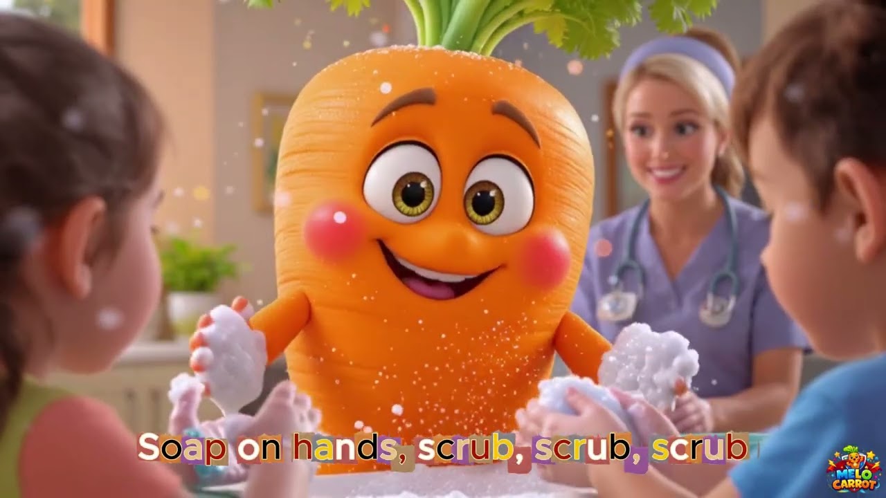 Wash Your Hands with Melo Carrot 🥕🎷🩺 Doctor Song for Kids