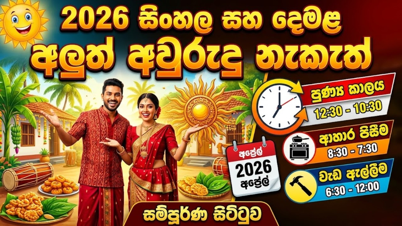 අලුත් අවුරුදු නැකත් 2026 | Sinhala & Tamil New Year Nakath 2026🌸
