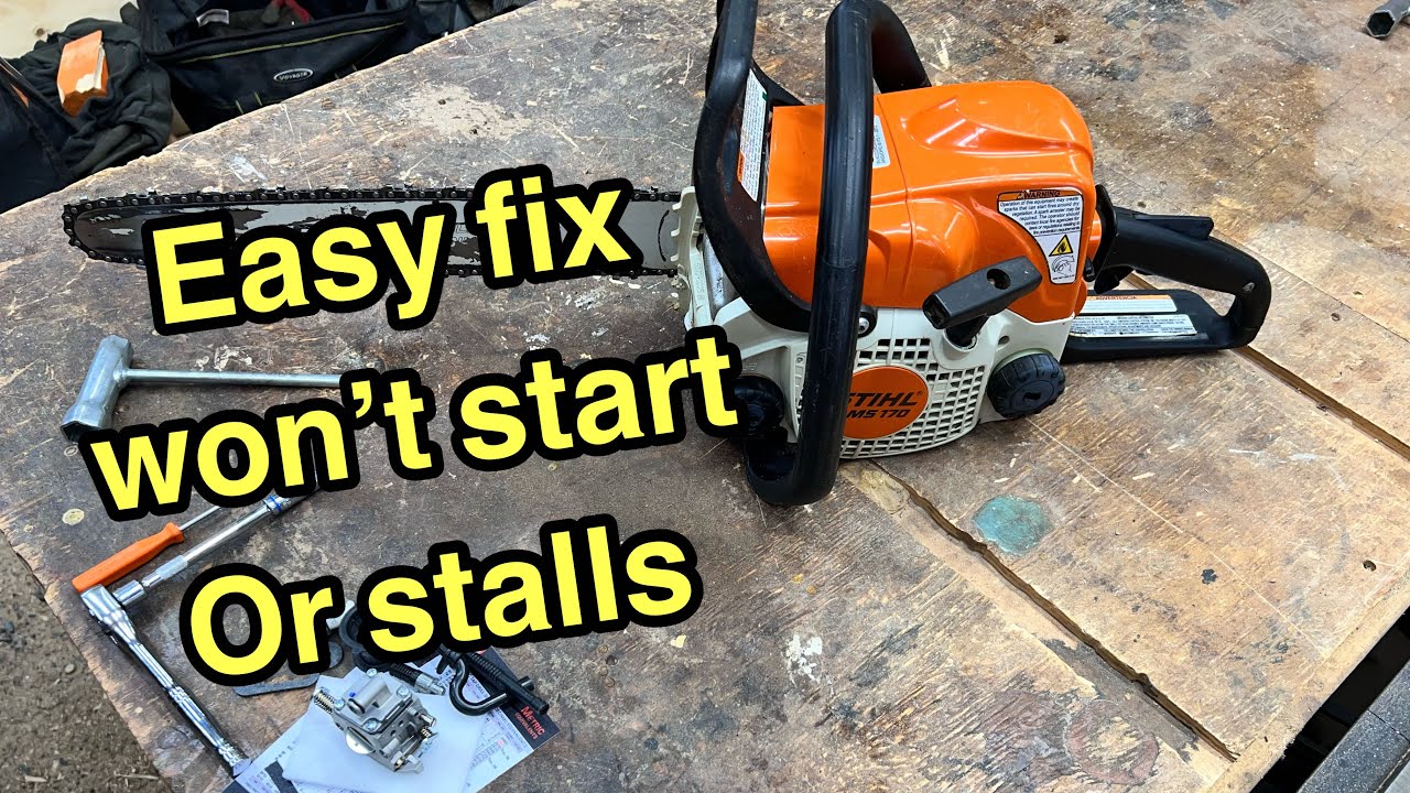 Stihl MS 170 won’t start . Chainsaw won't start or stalls.