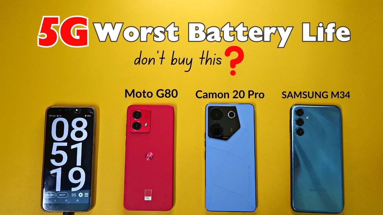 (5G Network) Extreme Battery Drain Test | MOTO G84 vs Samsung M34 vs Tecno Camon 20 Pro