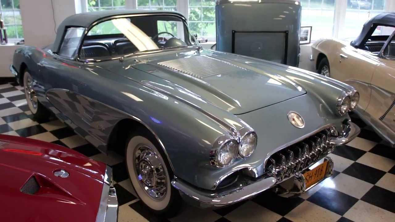 ~~SOLD~~1958 Corvette 283/290 Fulie For Sale~Two Tops~Silver Blue/Blue~Body Off Restoration