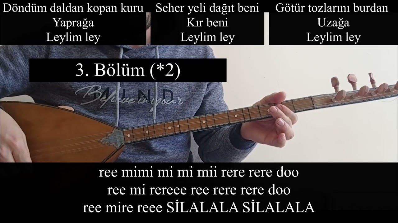 Leylim Ley | Solfej | Kısa Sap Bağlama | Bağlamanın Sesi | En Kolay Bağlama Dersi