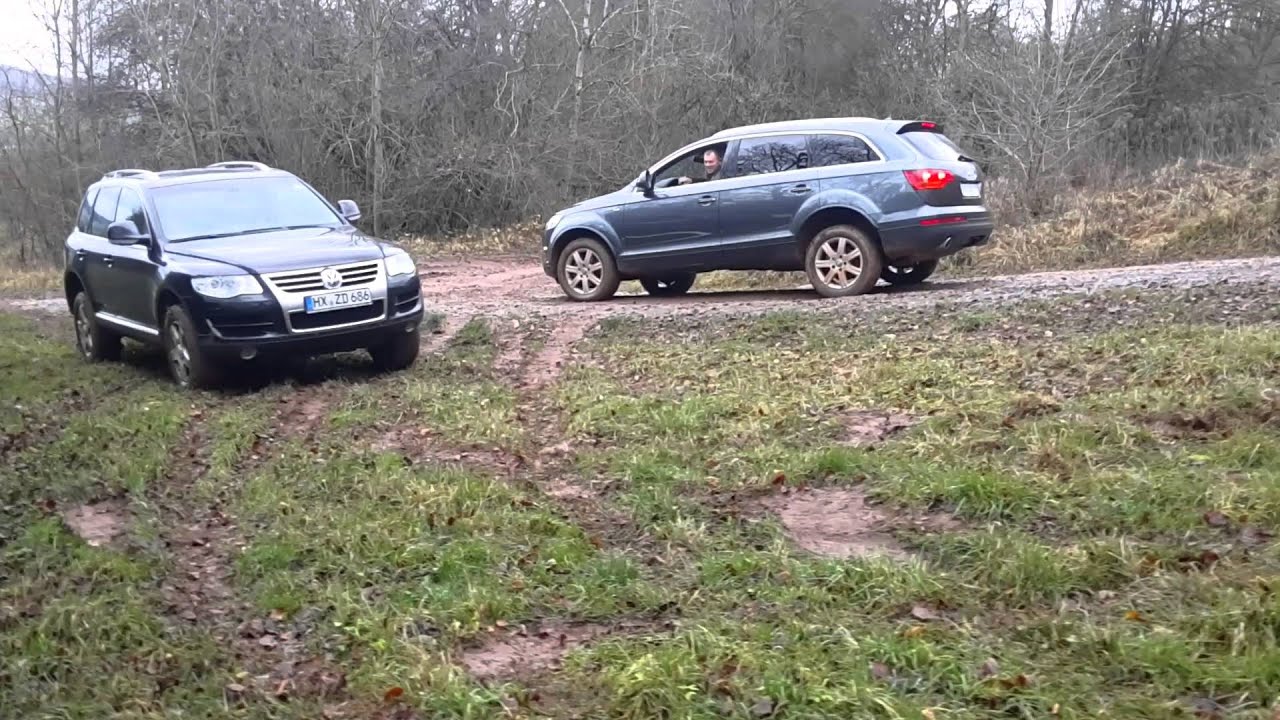 Audi Q7 vs VW Touareg Offroad in Mammutpark