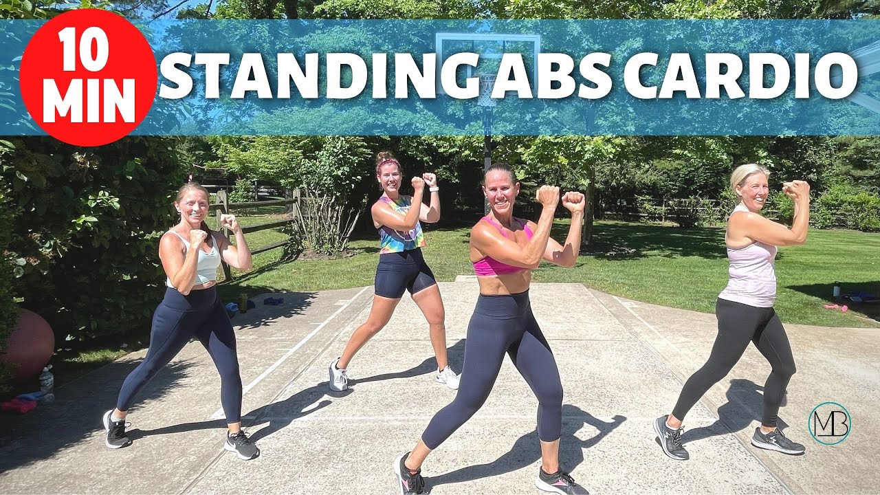 10 MIN FAT BURN Standing Cardio ABS | with Cooldown & Stretch | ALL STANDING & NO JUMPING