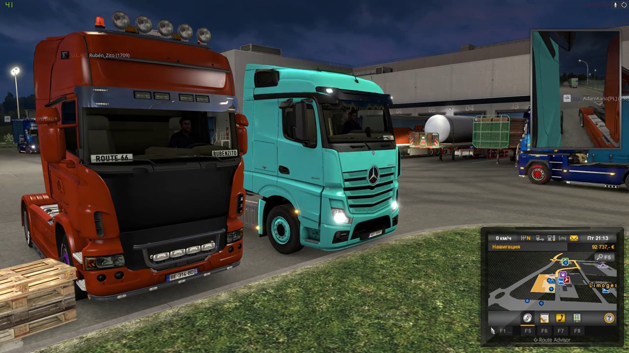 Euro Truck Simulator 2 Vive La France Multiplayer Mercedes Actros show =)