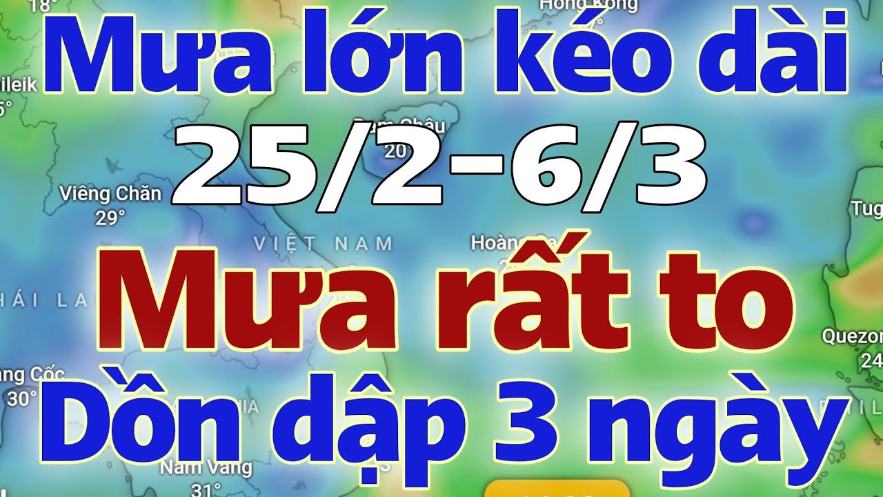 Tin mưa lớn | Dự báo thời tiết hôm nay và ngày mai 26/2/2026 | thời tiết 7 ngày tới | tin bão