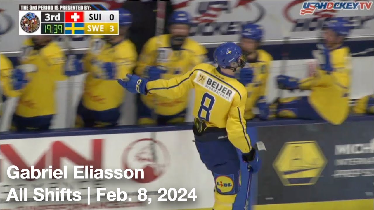 Gabriel Eliasson (SWE8) | All Shifts | Sweden vs. Switzerland | 02 08 2024 | U18 Five Nations