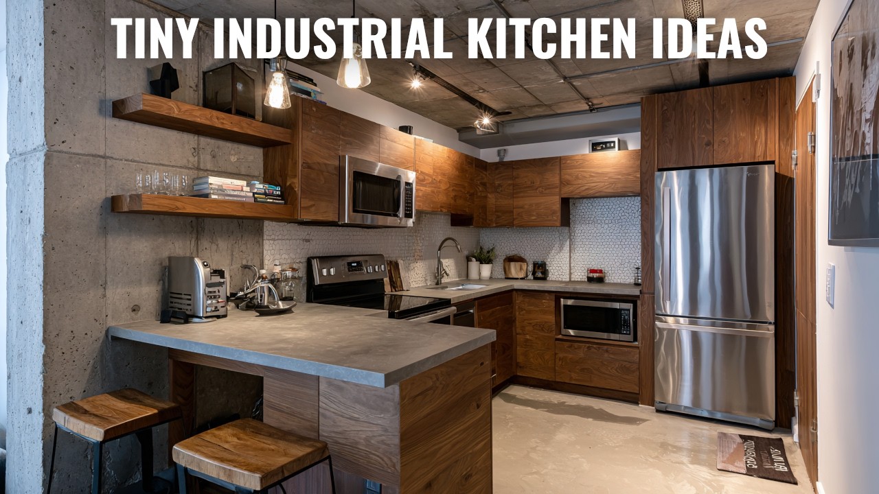 ✨ Industrial Tiny Kitchen Design Ideas: Metal, Wood, and Moody Lights