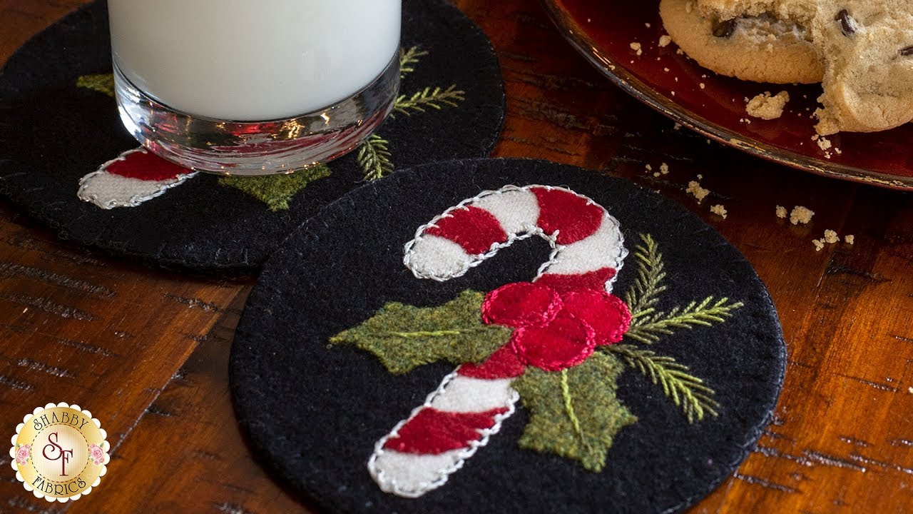 How to Make a Candy Cane Wooly Mug Rug | A Shabby Fabrics Sewing Tutorial