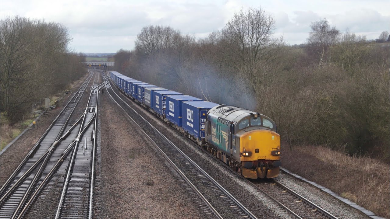 Class 37 on Freight: 37218 South Bank Tees Dock to Daventry DRS 15th March 2020