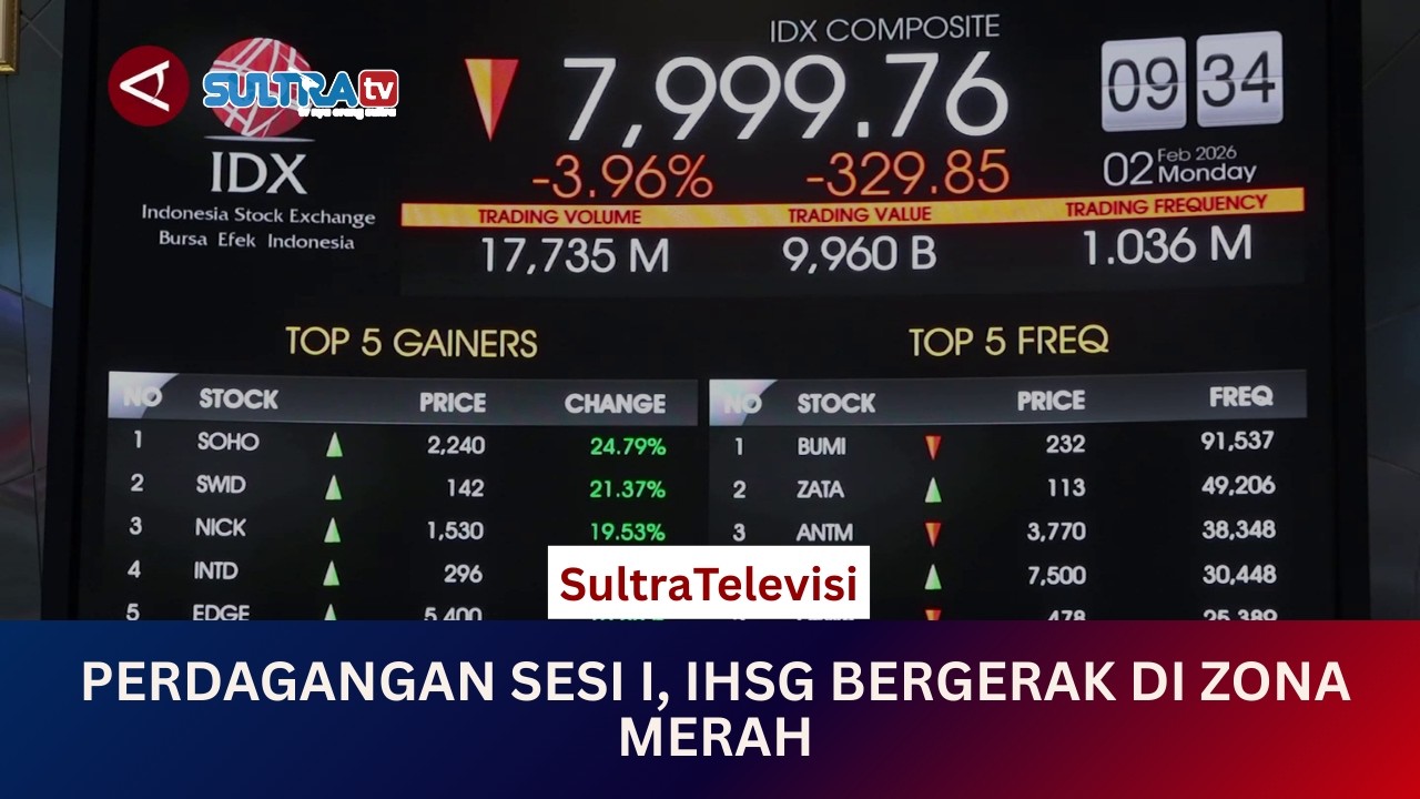 🟠LIVE MENYAPA NUSANTARA : PERDAGANGAN SESI I, IHSG BERGERAK DI ZONA MERAH . 03/02/2026