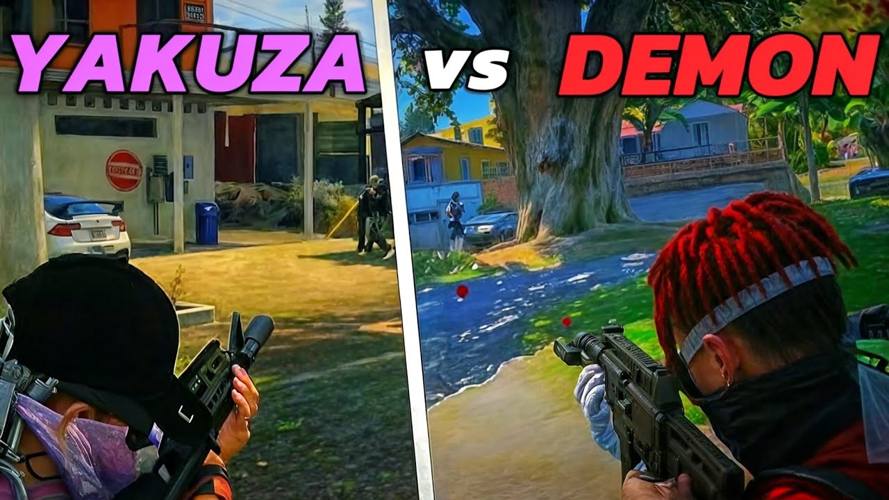 TIROTEO YAKUZA vs DEMON en Mirror Park | ARM4S LARGAS | DOVUX LIFE GTARP