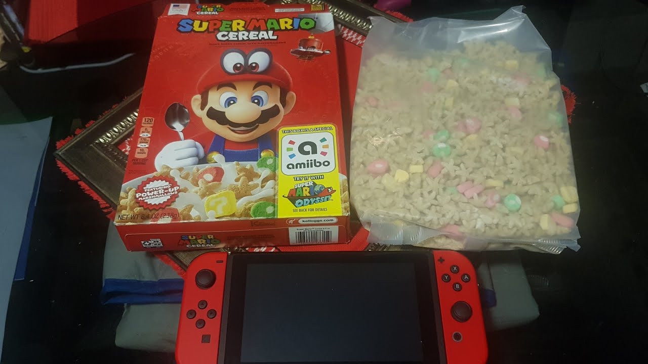 Super Mario Cereal Unboxing and use.