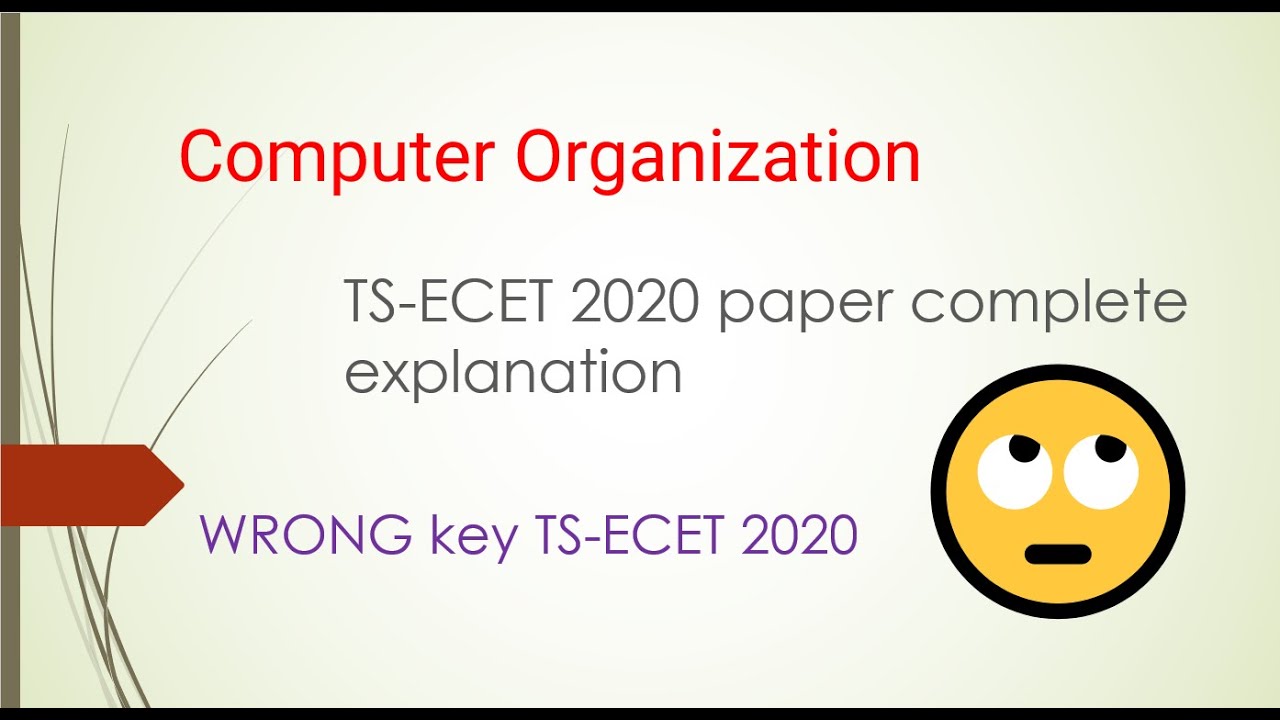 Computer Organization - TS-ECET 2020 paper complete explanation - A drive through CO Bits