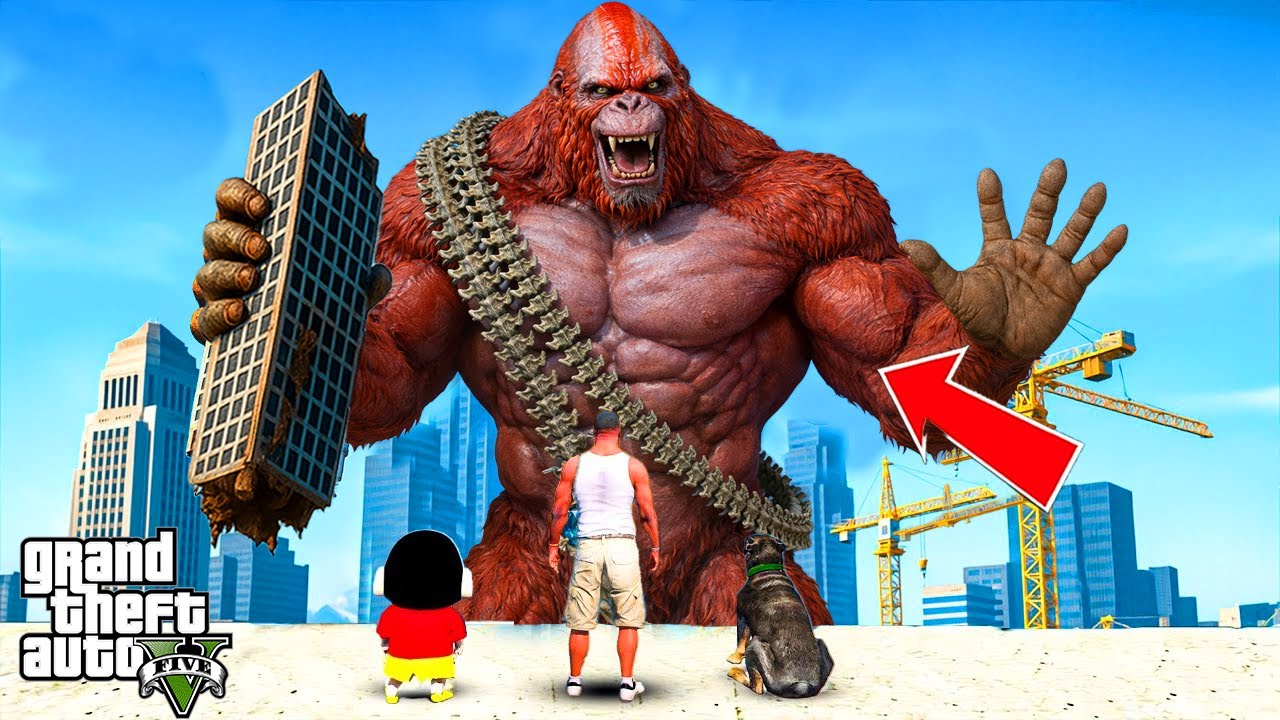 GTA V : Franklin & ShinChan⚡Escape Biggest Skar King Titan VS Avengers GTA 5 In Telugu