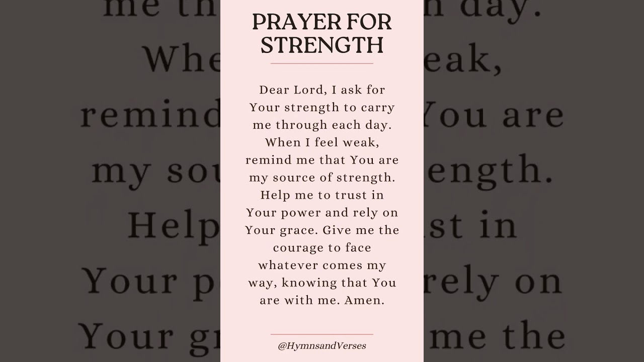 inspirational Prayer for strength 