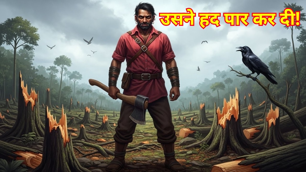 लालची लकड़हारा और शापित कौआ: वह सबक जिसने किस्मत बदल दी