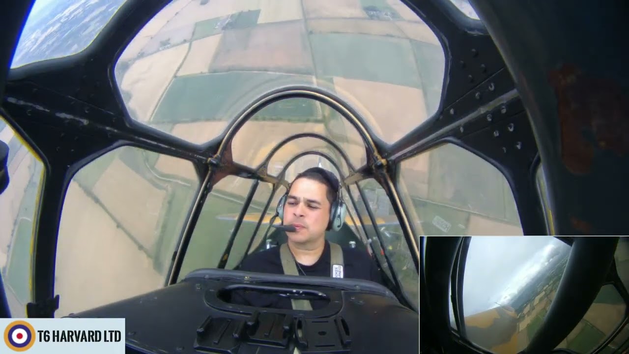 T6 Harvard (Wacky-Wabbit ) Cockpit Flying at Shuttleworth 2025