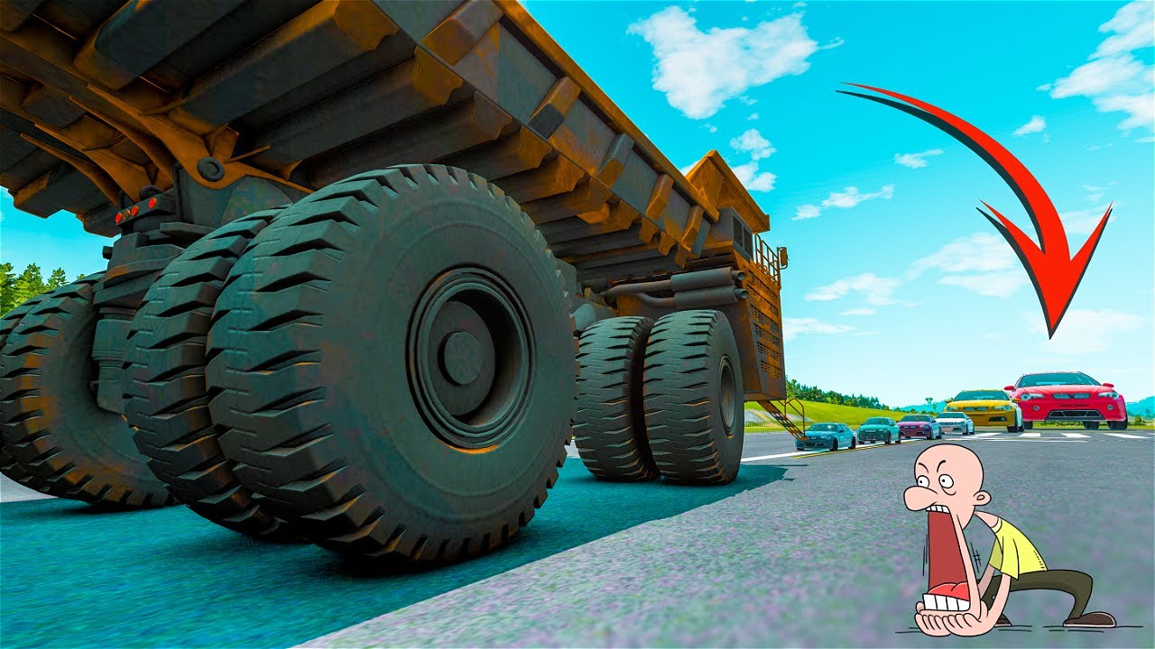 Giant & Small Cars vs Giant Belaz #9 – BeamNG.Drive