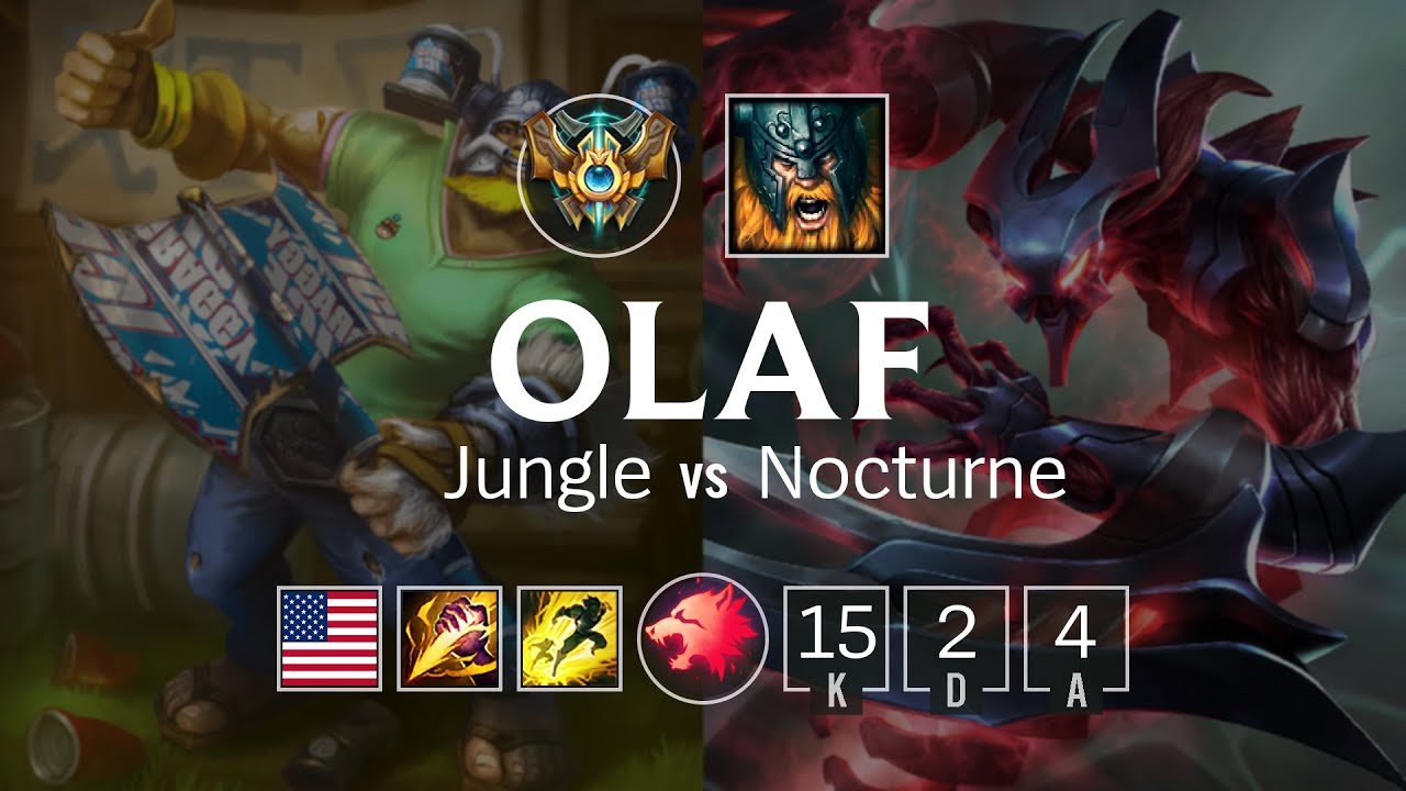 Olaf Jungle vs Nocturne - NA Challenger Patch 8.7