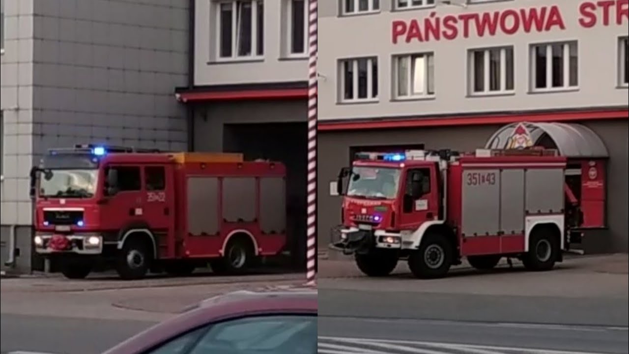 Wyjazd alarmowy sekcji RT - 351[E]22 GBA 2,5/25 i 351[E]43 SRt z JRG Skierniewice