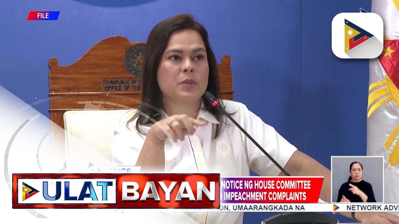 VP Duterte, pormal nang pinadalhan ng notice ng House Committee on Justice