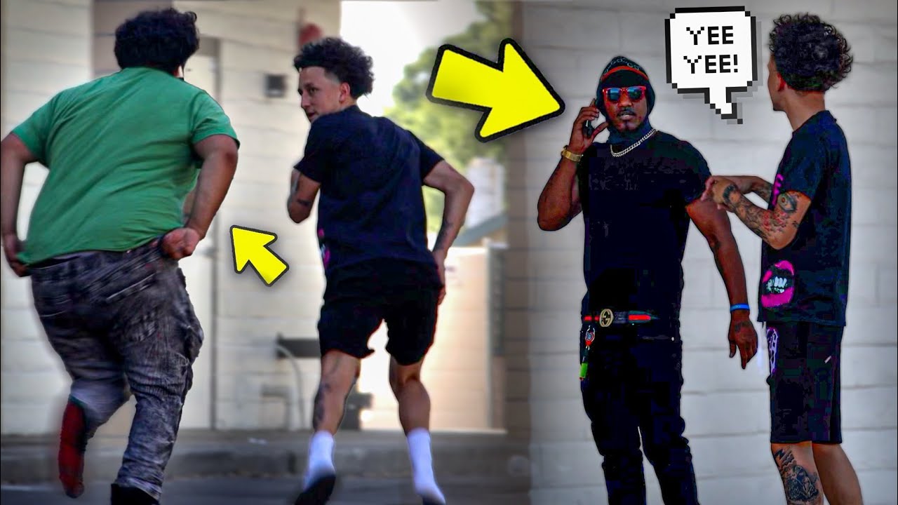 Throwing up Fake Gang Signs In The Hood Prank GETS WILD!