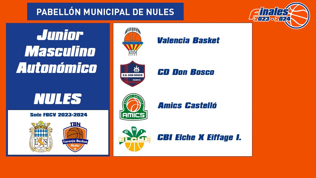 FF JUNIOR MASCULINO AUTONÓMICO lche X Eiffage Infraestructures - Valencia Basket