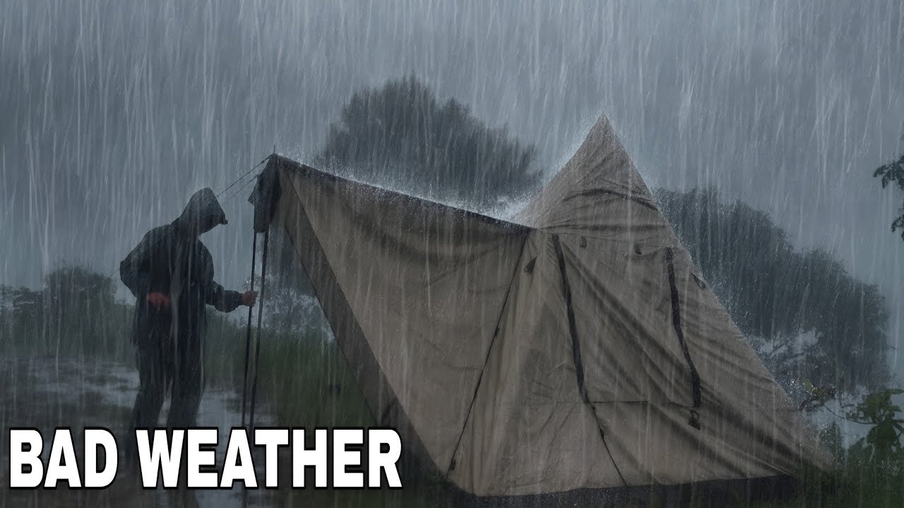 SOLO CAMPING &bull; Heavy Rain, Strong Winds & Thick Fog as My Tent Almost Flooded