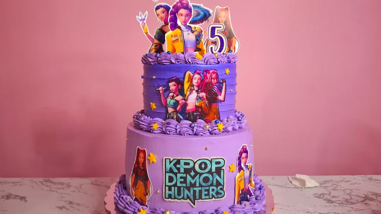 PASTEL KPOP DEMON HUNTERS 2 PISOS #viralcake #pastelesenchantilly #fly #parati #cakedecorating 