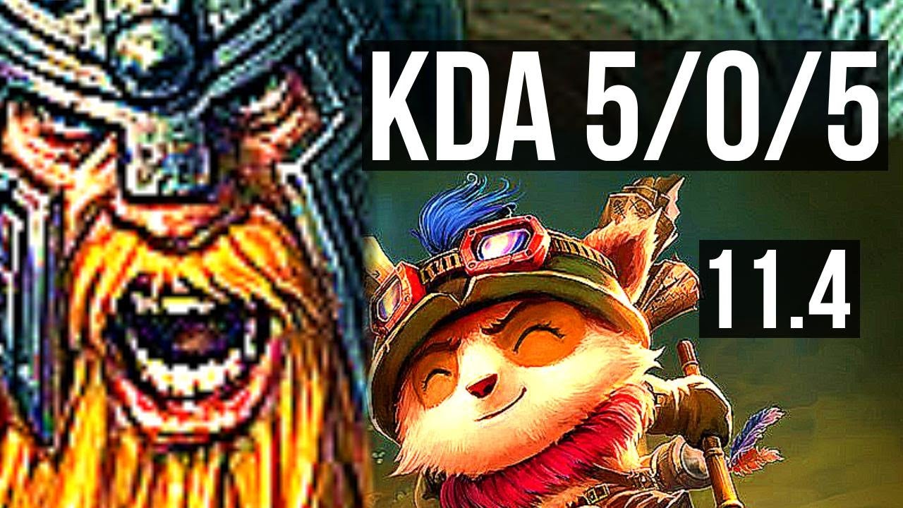 OLAF vs TEEMO (TOP) | 5/0/5, Rank 12 Olaf | NA Challenger | v11.4