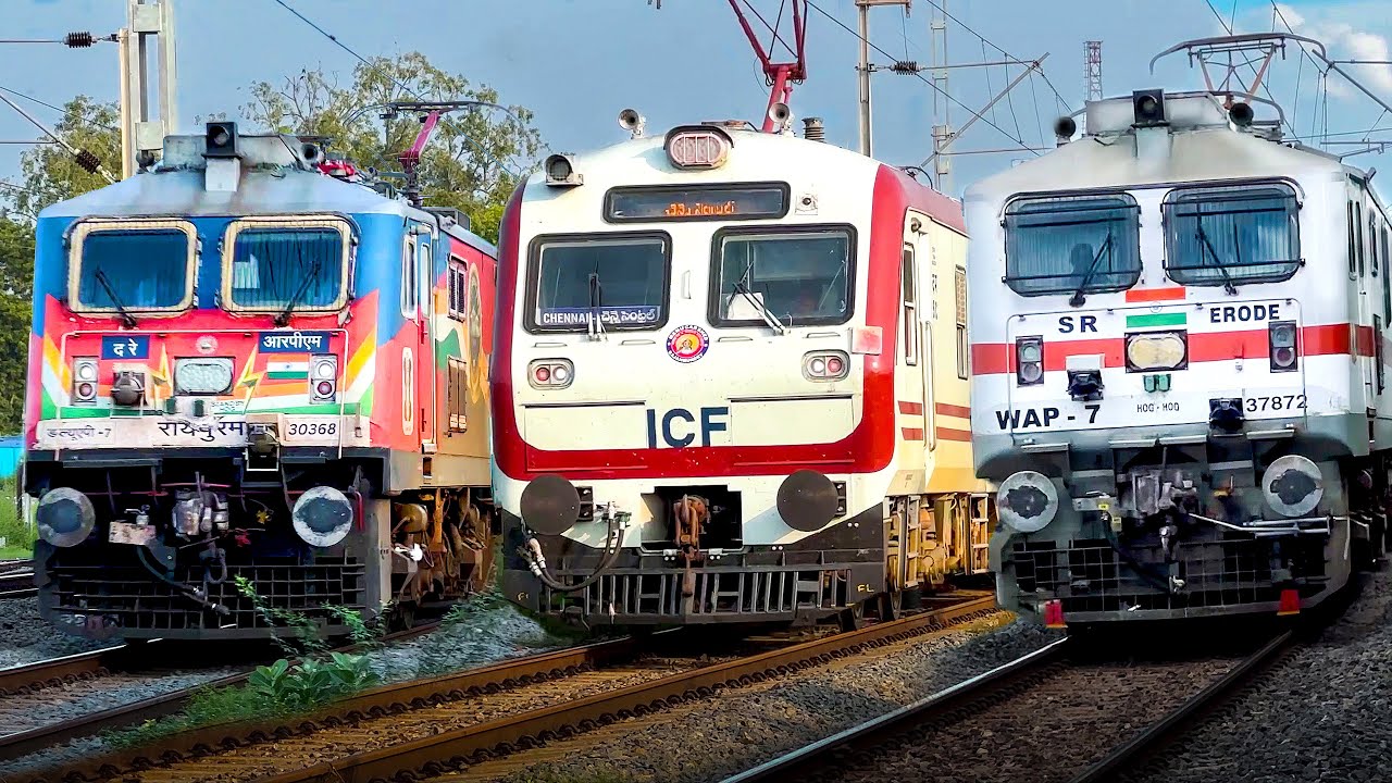 16 Electric TRAIN VIDEOS | HIGH SPEED SUPERFAST Trains & MEMU Trains | Indian Railways