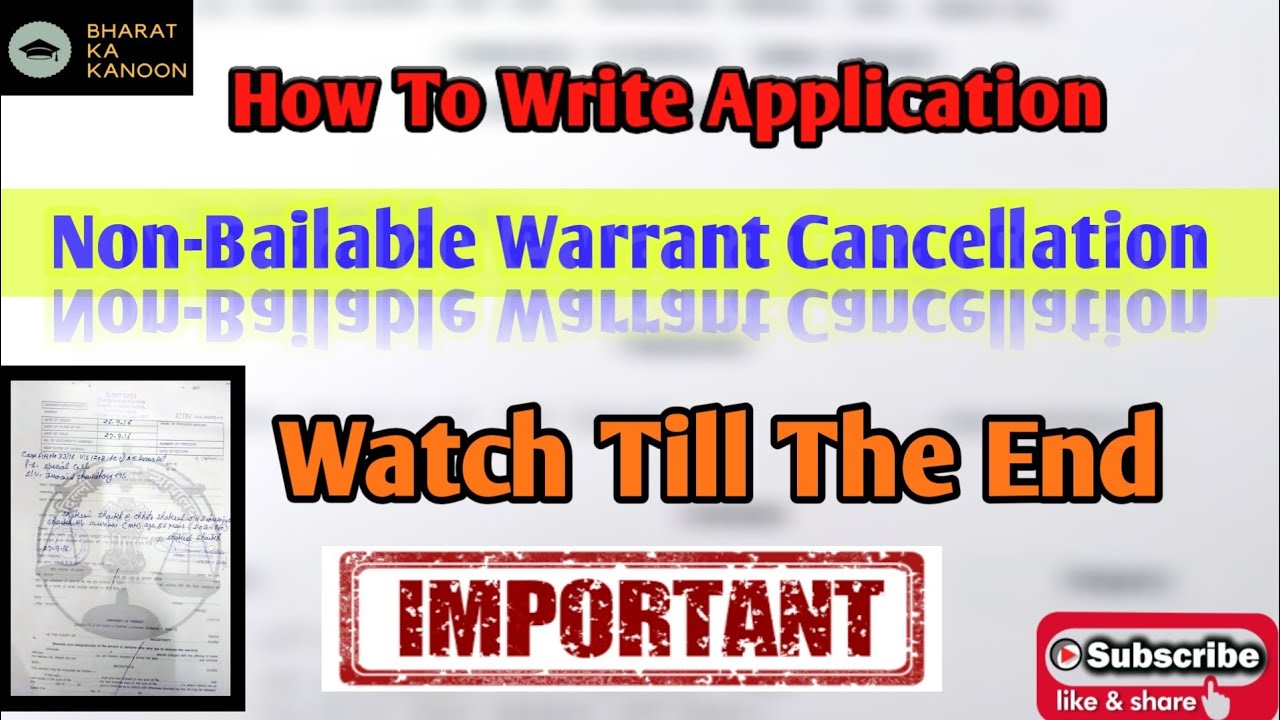 How to Write Application For Non-Bailable Warrant Cancellation