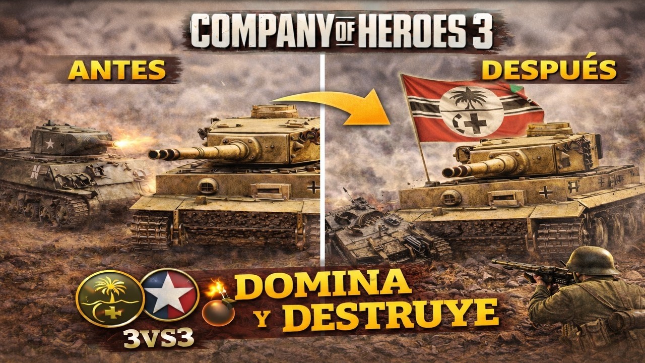 Company of Heroes 3 3v3 | El Tiger Era un Cebo (Afrikakorps Panzerjäger)