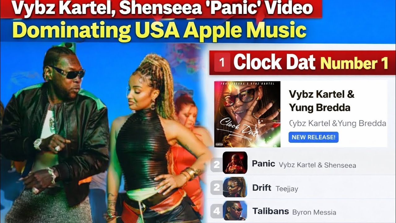 Vybz Kartel Hit USA Charts Clock Dat | Vybz Lartel Shenseea Panic Video Hit USA Apple Music 