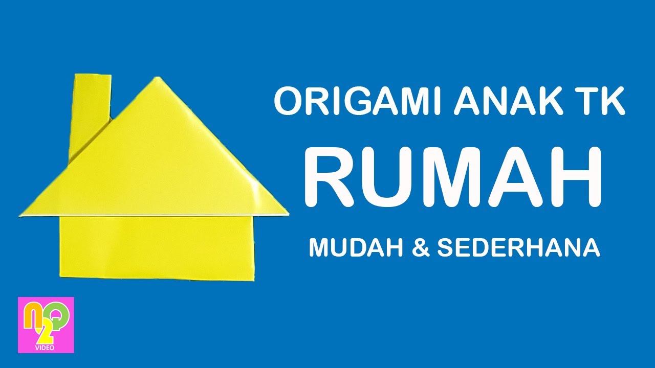 Cara Membuat Origami Rumah dengan Cerobong Asap yang Mudah | ORIGAMI ANAK TK / PAUD