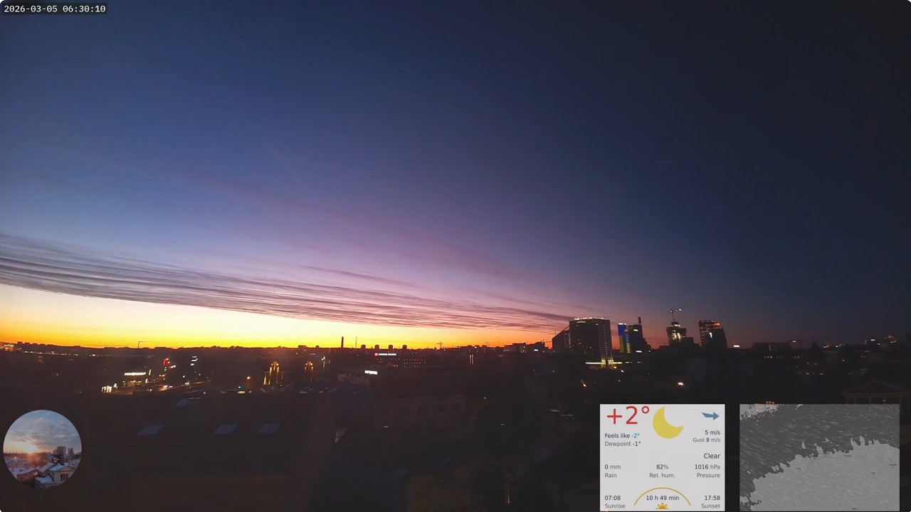 Beautiful sunrise with clear skies over Tallinn - Time-lapse - 2026-03-05