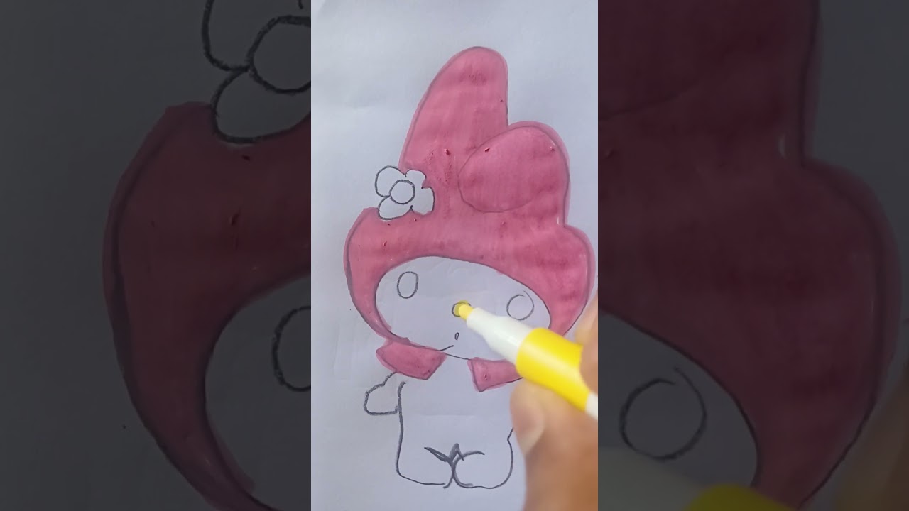 My melody colouring video|Anime characters drawing |¤